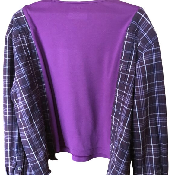 Flannel Tee Upcycle, Size L-XL: Oversized Graphic T-Shirt, Christian Faith Shirt - Picture 2 of 10